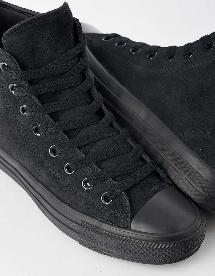 Converse Chuck Taylor All Star Pro Suede High Skate Shoes - Black/Black/Black - Image 4