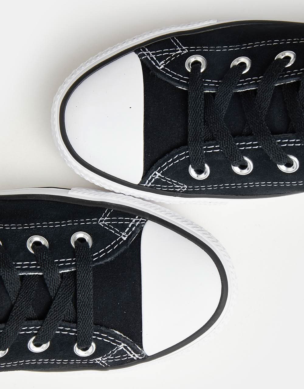 Converse CONS CTAS Pro Suede Skate Shoes - Black/Black/White - Image 4