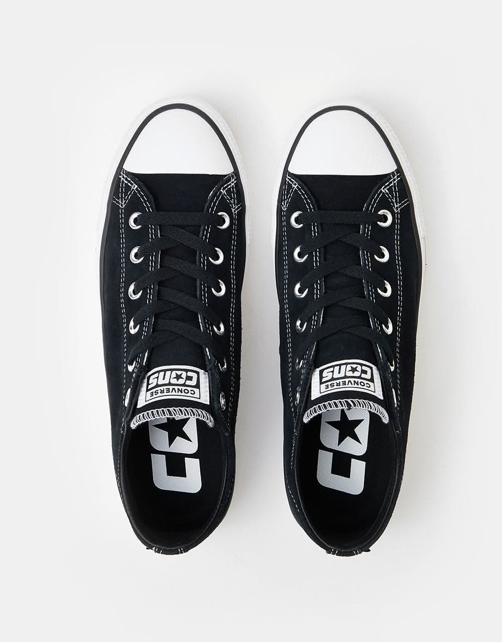 Converse CONS CTAS Pro Suede Skate Shoes - Black/Black/White - Image 5