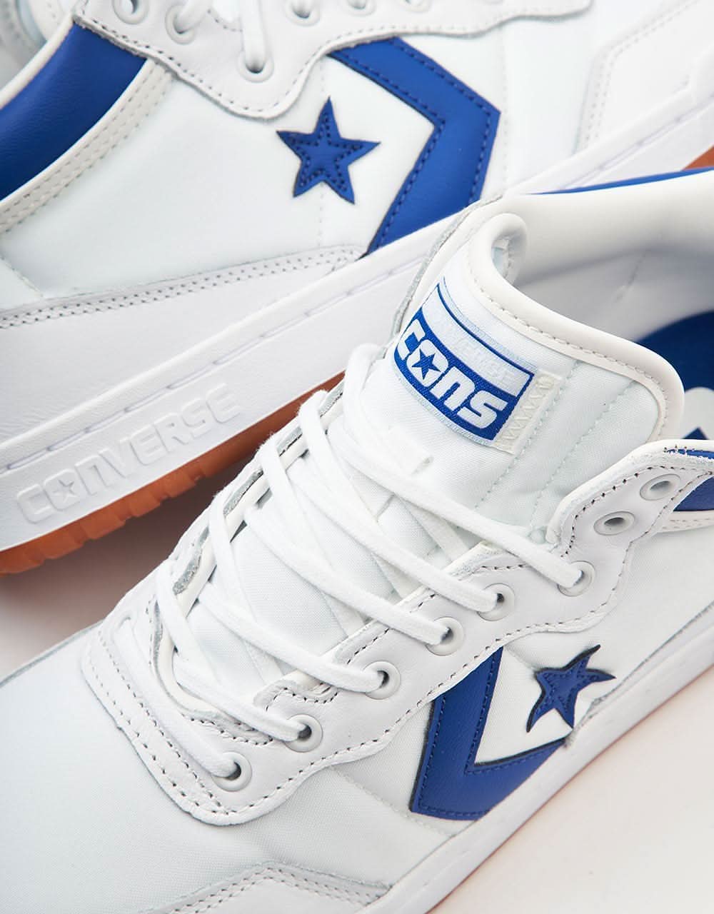 Converse Fastbreak Pro Skate Shoes - White/Blue/White - Image 4