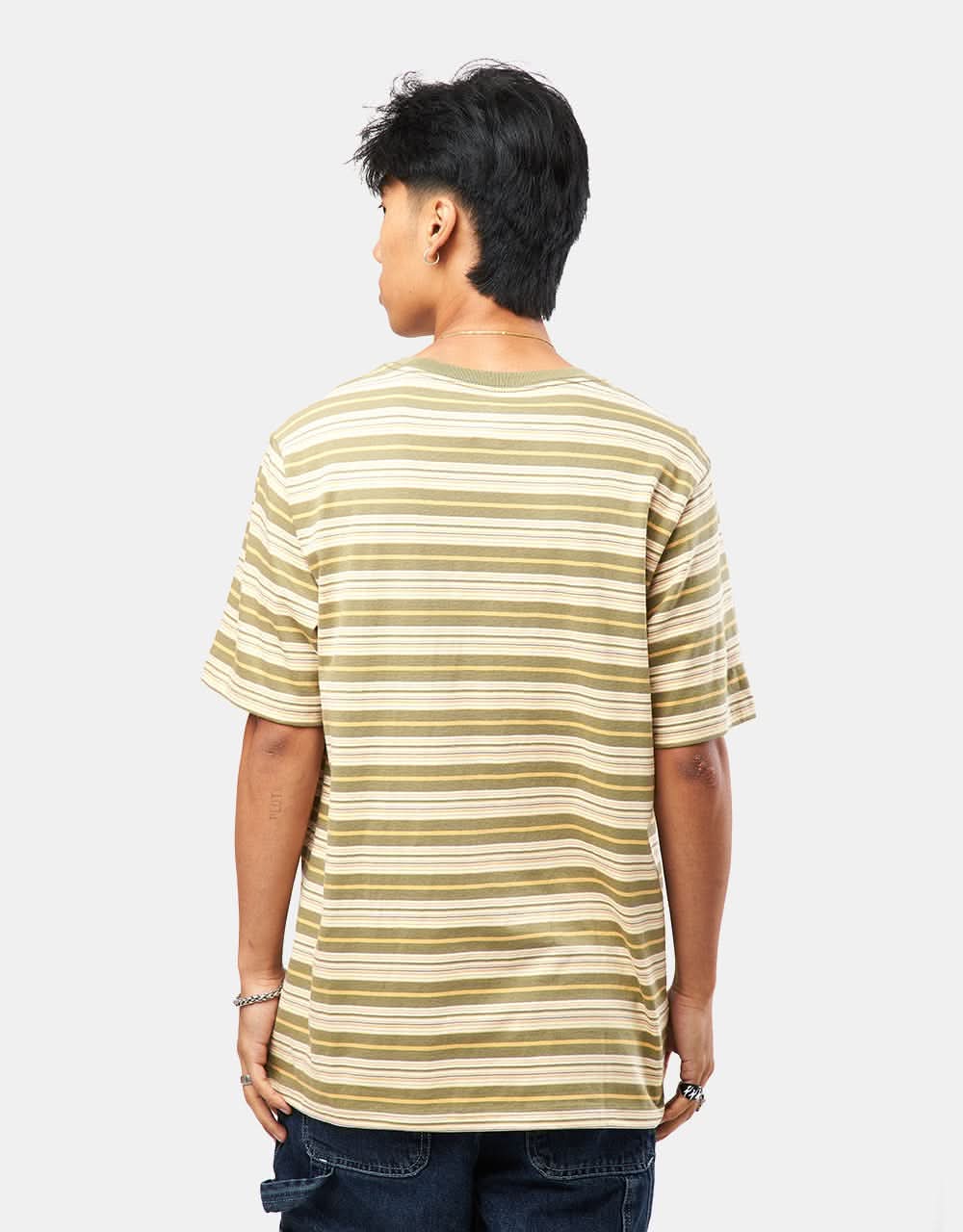 Converse Loose Fit Striped T-Shirt - Mossy Sloth Stripe - Image 2