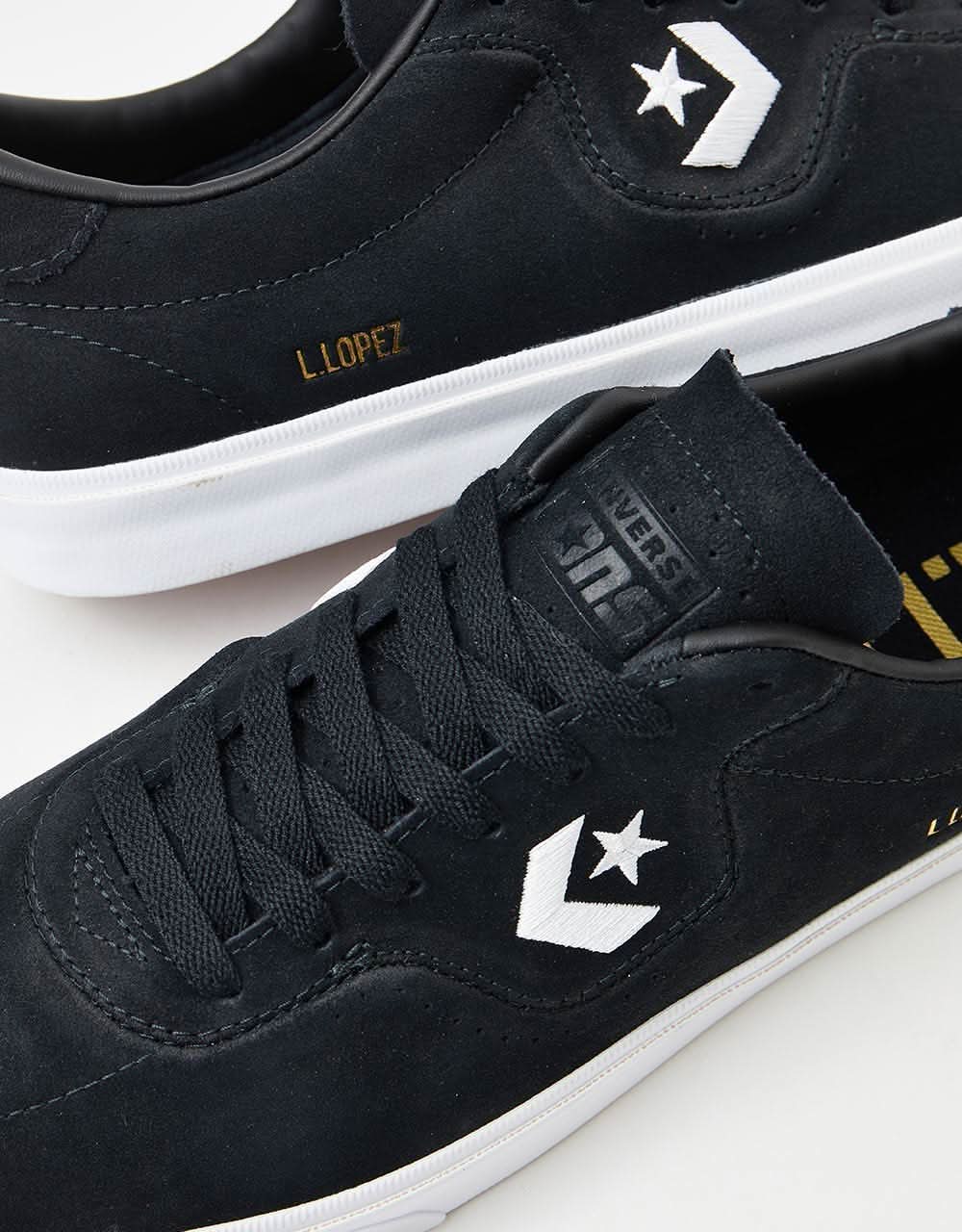 Converse Louie Lopez Pro Ox Skate Shoes - Black/Black/White - Image 5