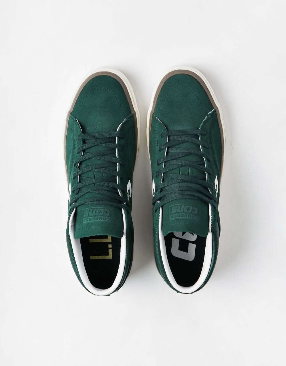 Converse Louie Lopez Pro Mid Skate Shoes - Deep Emerald/White/Egret - Image 6