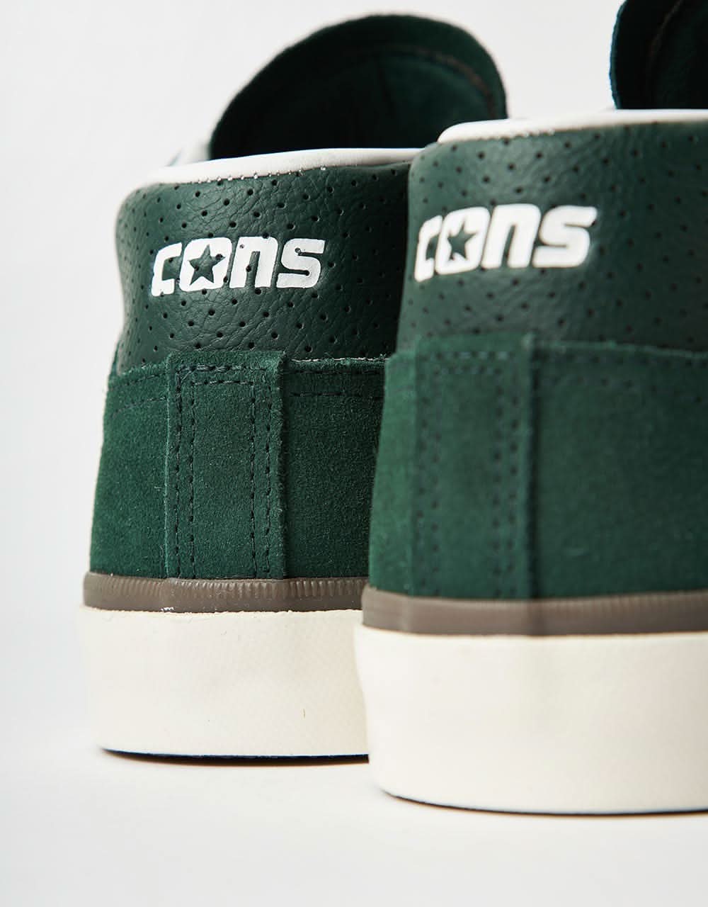 Converse Louie Lopez Pro Mid Skate Shoes - Deep Emerald/White/Egret - Image 7