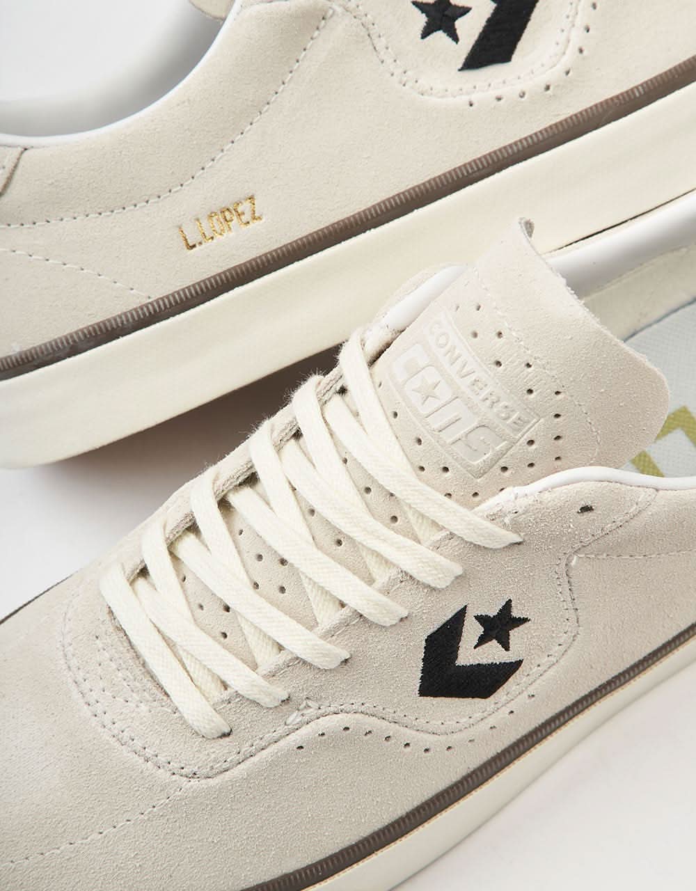 Converse Louie Lopez Pro Skate Shoes - Egret/Black/Egret - Image 4