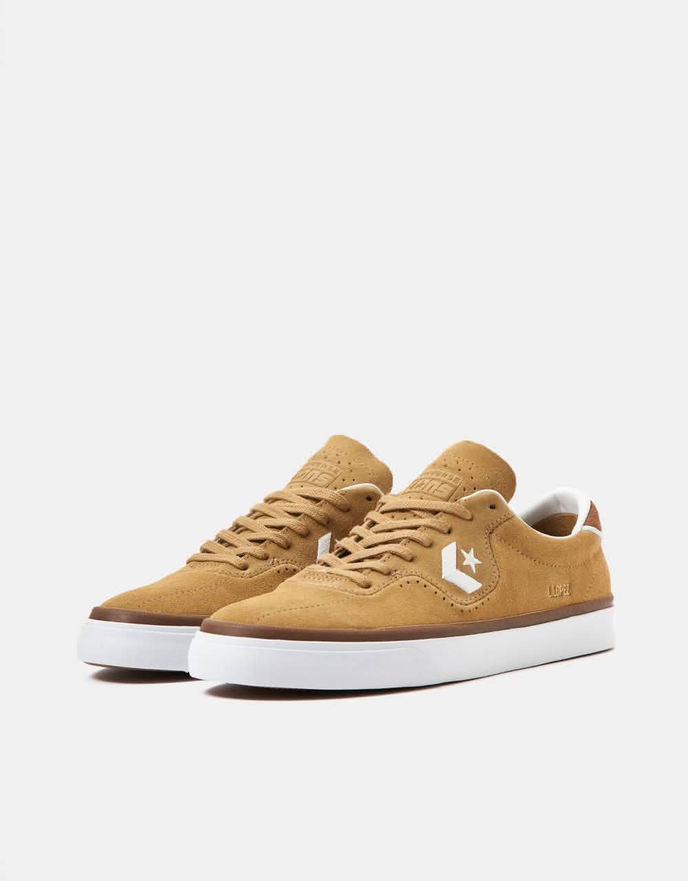 Converse Louie Lopez Pro Suede Skate Shoes - Toadstool Tan/Dark Whiskey - Image 3