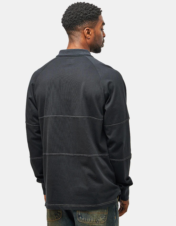 Converse Marquis Retro Rugby Polo Shirt - Converse Black - Image 2
