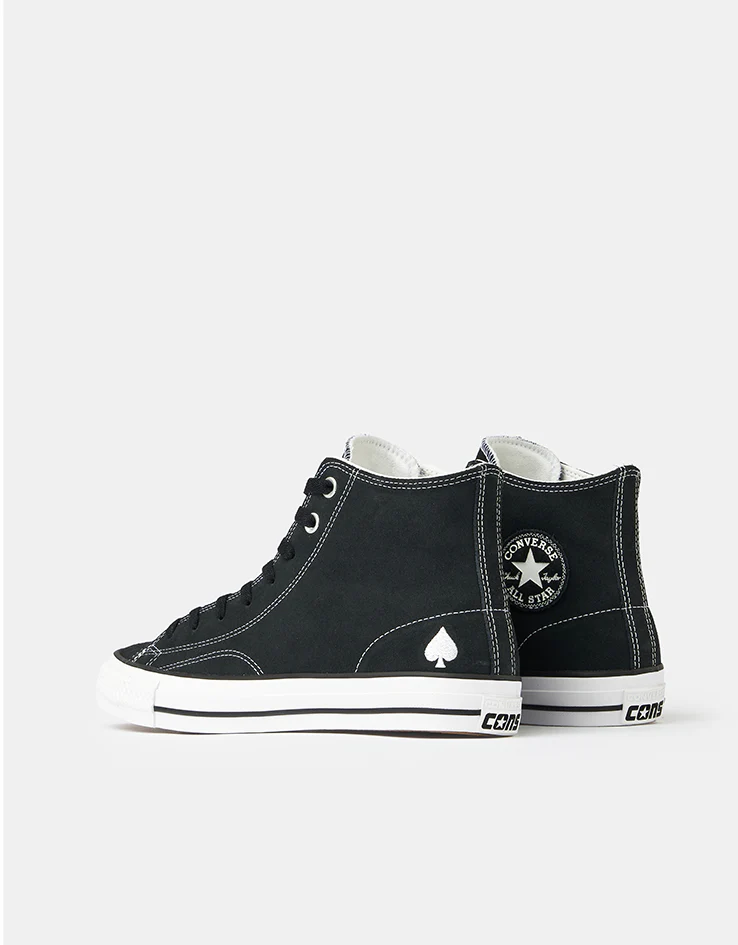 Converse Milton CTAS Hi Skate Shoes - Black/White/Black - Image 4