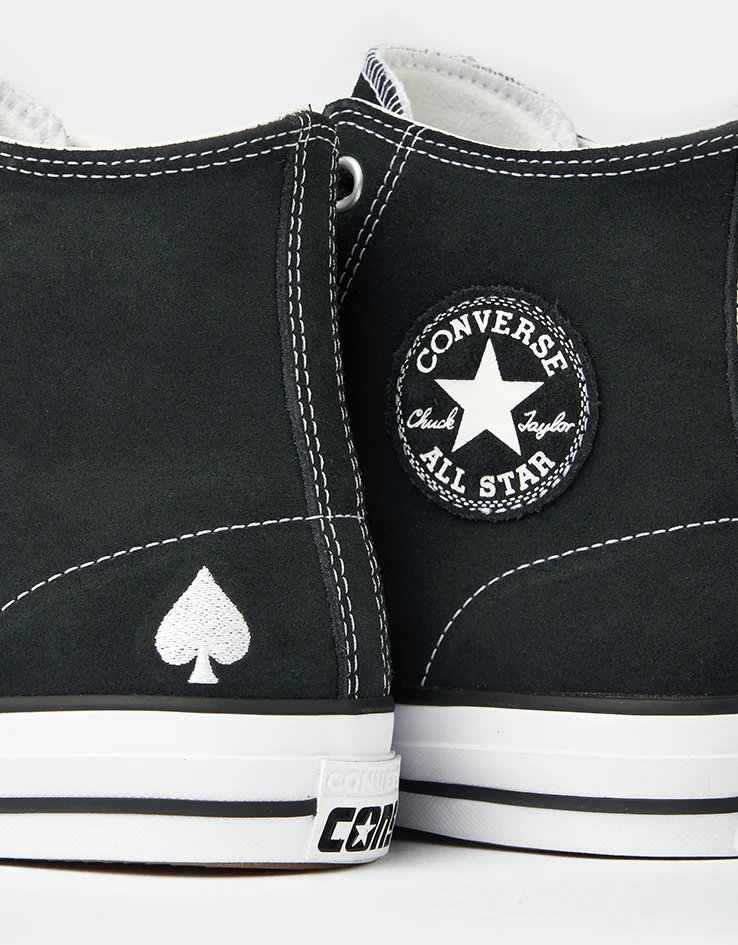Converse Milton CTAS Hi Skate Shoes - Black/White/Black - Image 6