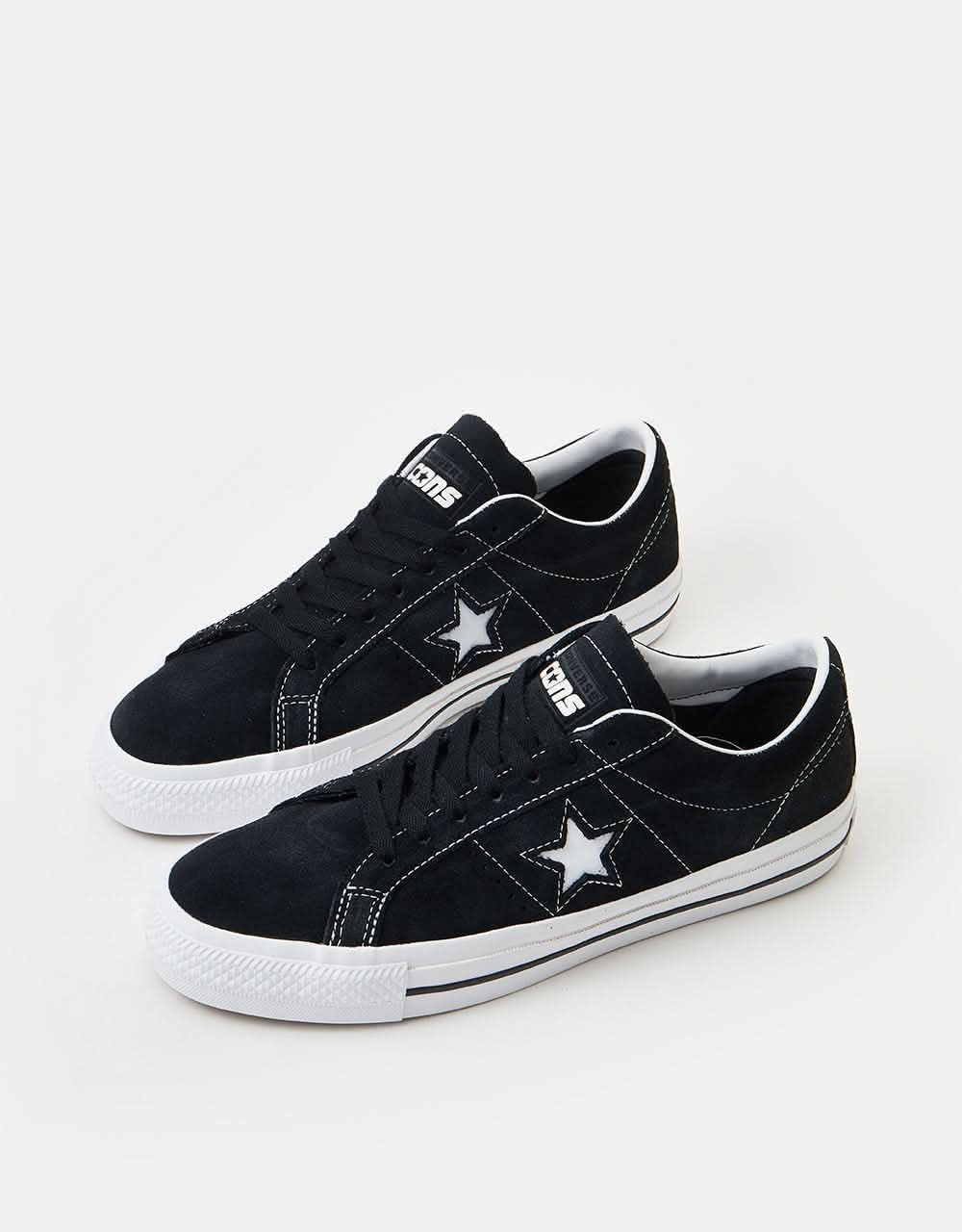 Converse One Star Pro Ox Skate Shoes - Black/White/White - Image 2
