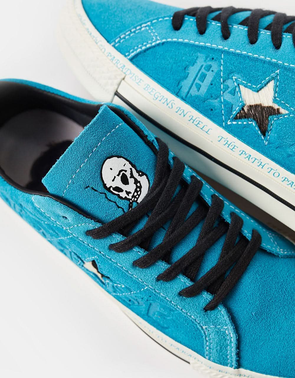 Converse x Paradise One Star Pro Sean Pablo Skate Shoes - Rapid Teal/Black/Egret - Image 3