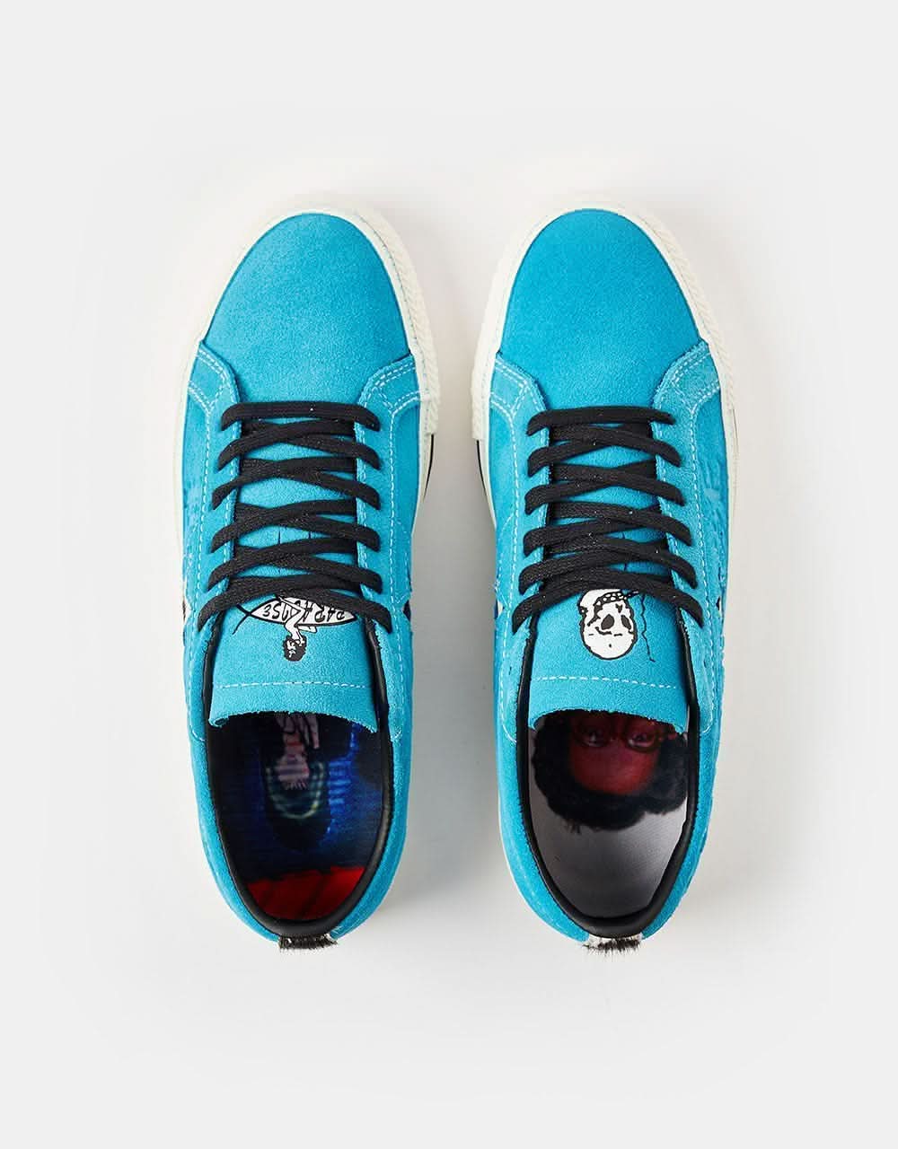 Converse x Paradise One Star Pro Sean Pablo Skate Shoes - Rapid Teal/Black/Egret - Image 4