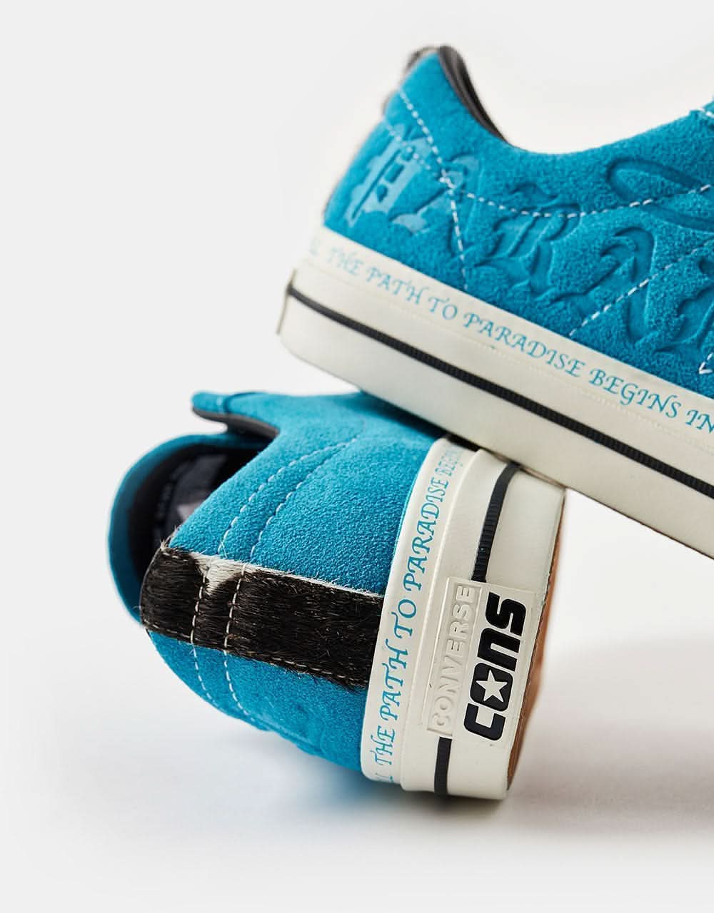Converse x Paradise One Star Pro Sean Pablo Skate Shoes - Rapid Teal/Black/Egret - Image 5