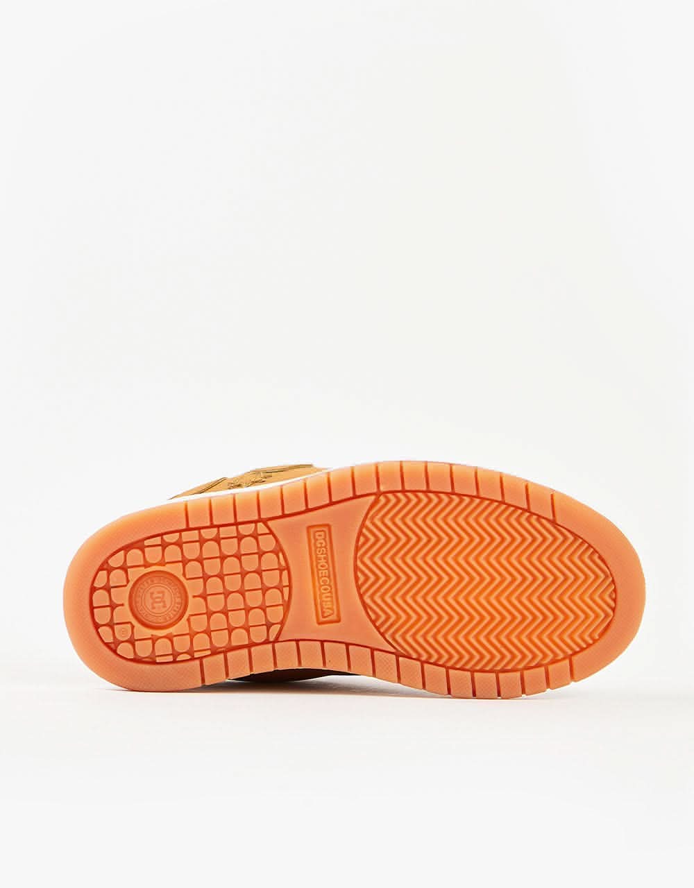 DC Court Graffik Kids Skate Shoes - Wheat/White - Image 5