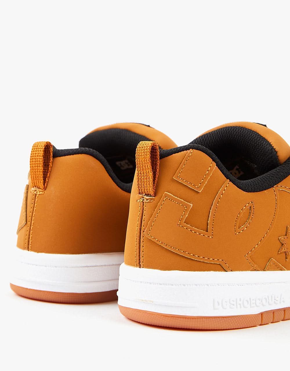 DC Court Graffik Kids Skate Shoes - Wheat/White - Image 6
