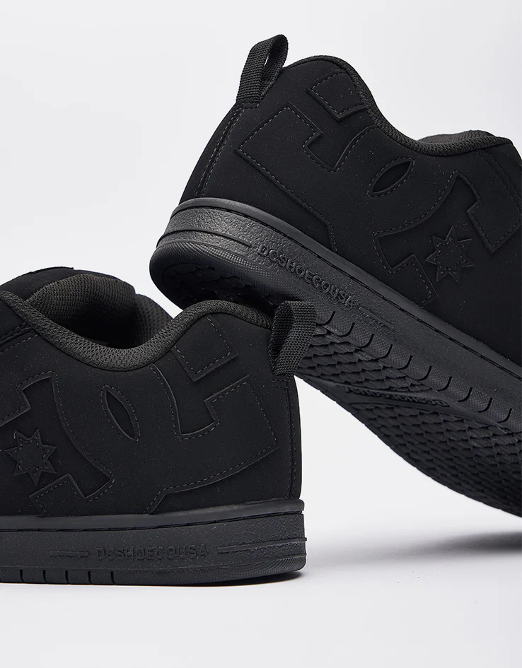 DC Court Graffik Skate Shoes - Black/Black/Black - Image 6