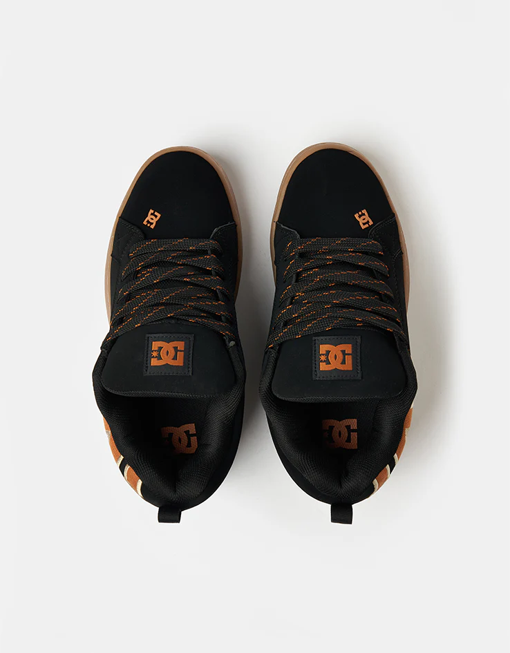 DC Court Graffik Skate Shoes - Black/Brown/Gum - Image 2