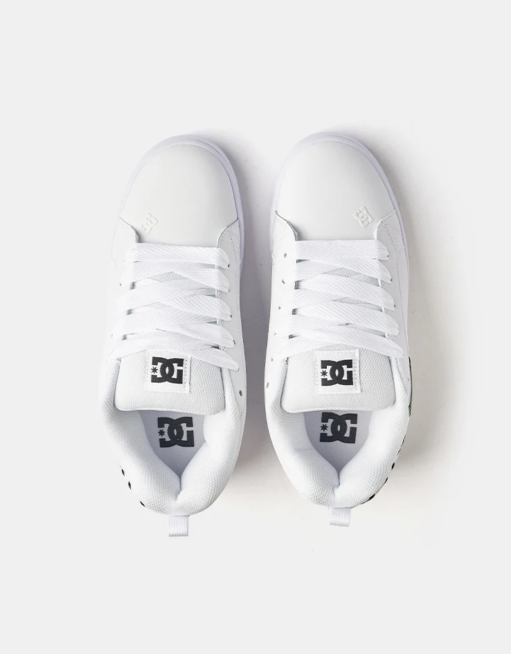 DC Court Graffik Skate Shoes - Liquid Fuego White - Image 2
