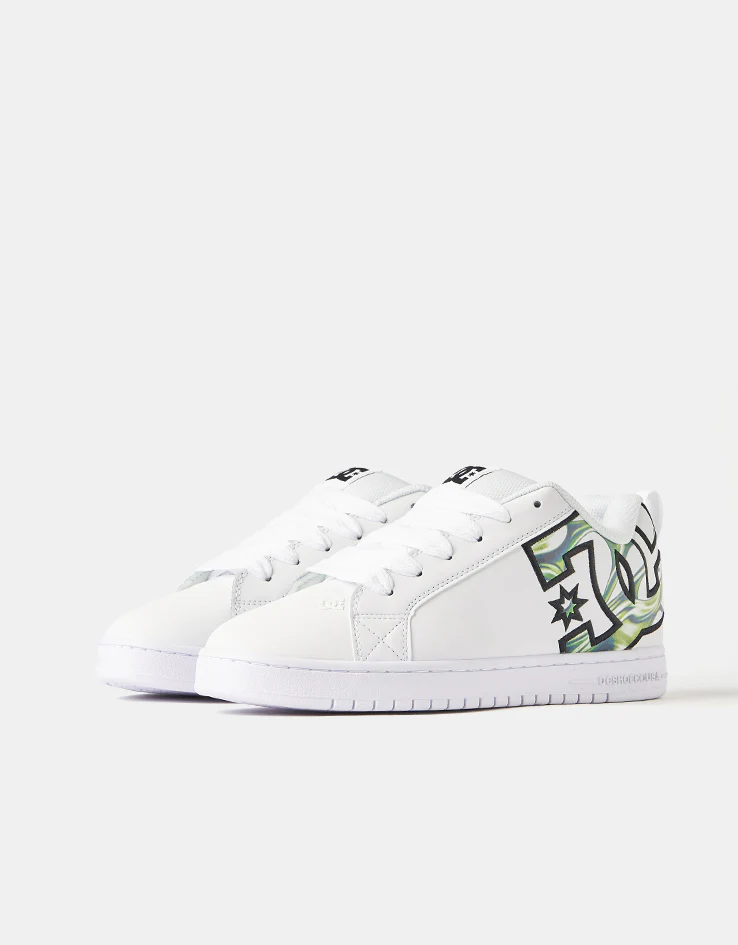DC Court Graffik Skate Shoes - Liquid Fuego White - Image 3