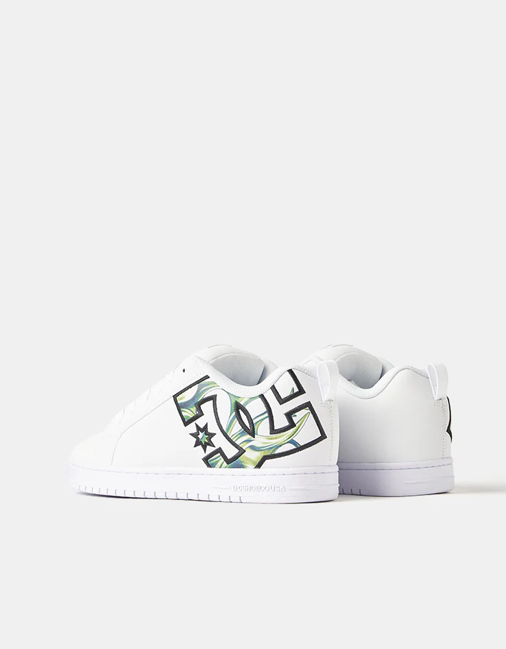 DC Court Graffik Skate Shoes - Liquid Fuego White - Image 4