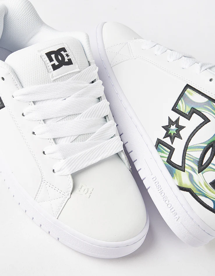 DC Court Graffik Skate Shoes - Liquid Fuego White - Image 6