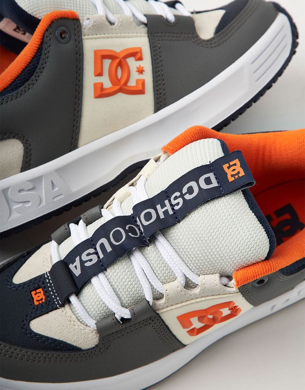 DC Lynx OG Skate Shoes - Grey/Orange - Image 6