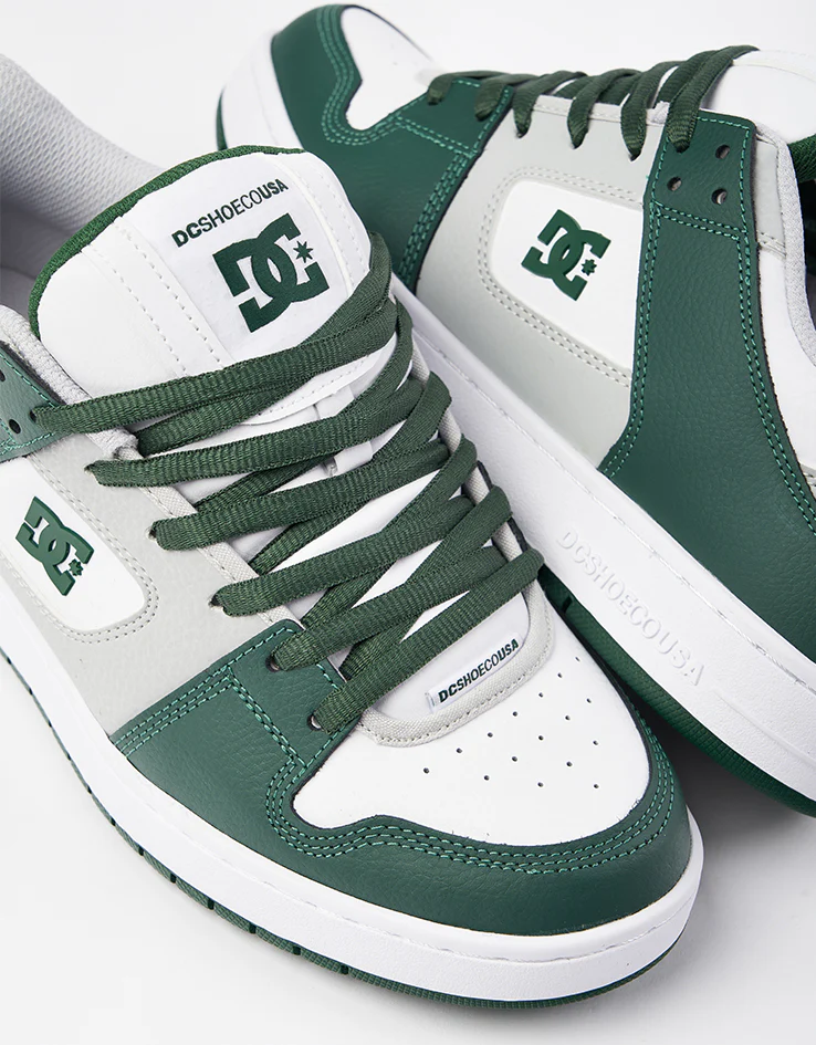 DC Manteca Se Skate Shoes - White/Grey/Green - Image 4
