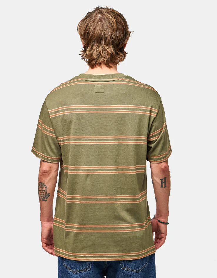DC Maximize Striped T-Shirt - Bronze Green - Image 2