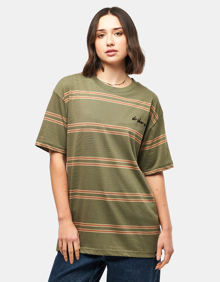 DC Maximize Striped T-Shirt - Bronze Green - Image 5