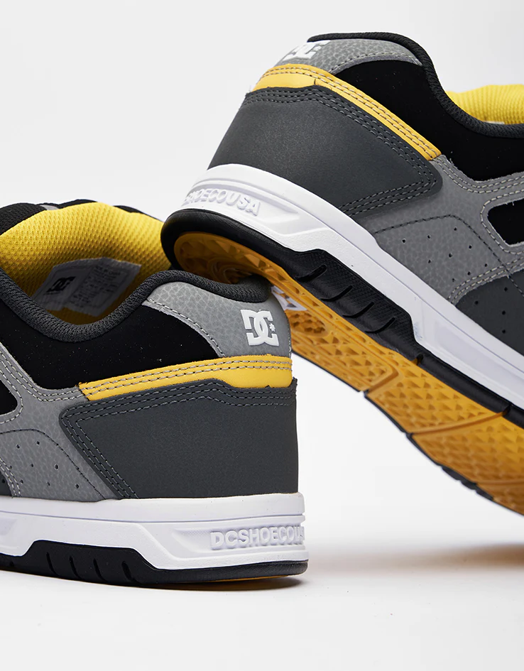 DC Stag Skate Shoes - Grey/Yellow - Image 6