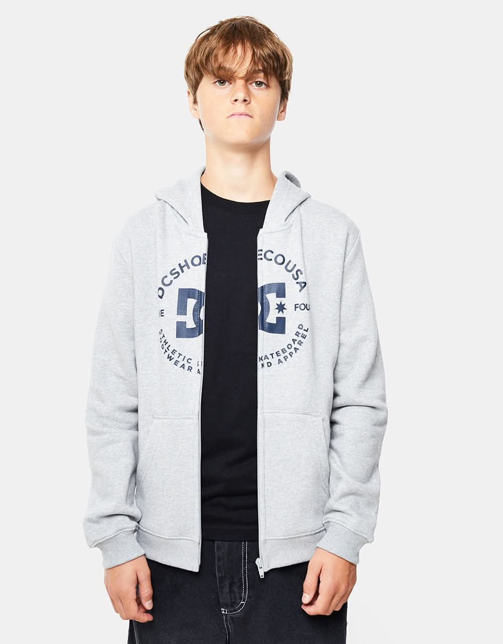 DC Star Pilot Kids Zip Hoodie - Heather Grey - Image 6