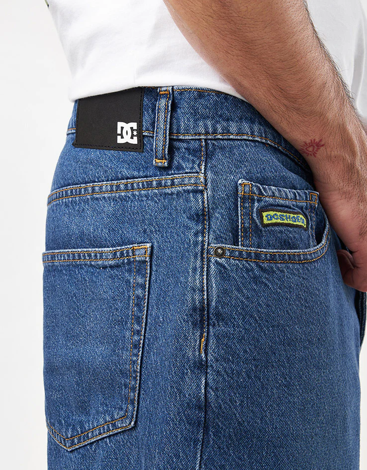 DC Worker Baggy Denim Shorts - Stone Indigo - Image 5