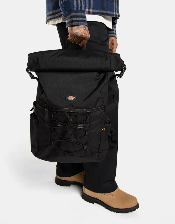 Dickies Ashville Utility Roll Top Backpack - Black - Image 3