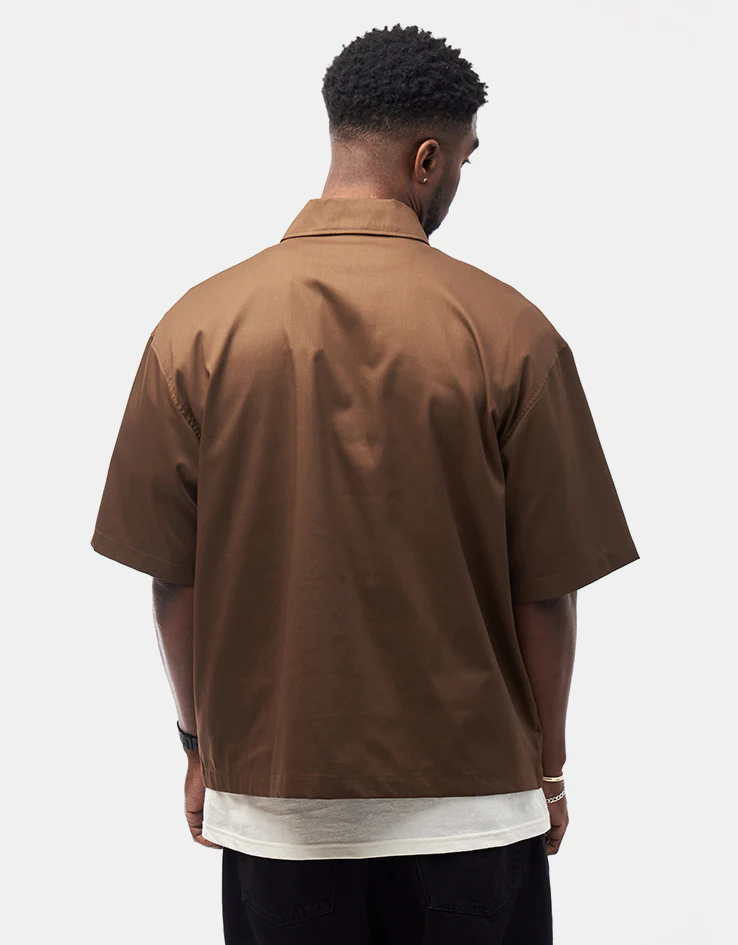 Dickies Cadiz Quarter Zip S/S Shirt - Timber Brown - Image 2