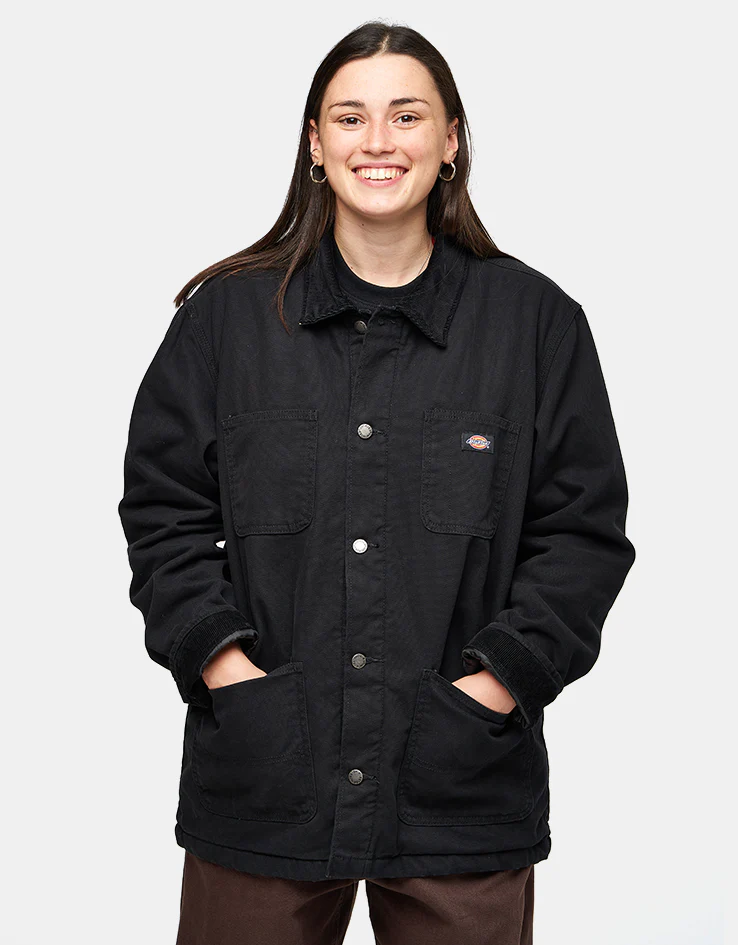 Dickies Chore Lined Canvas Jacket - Black - Image 7