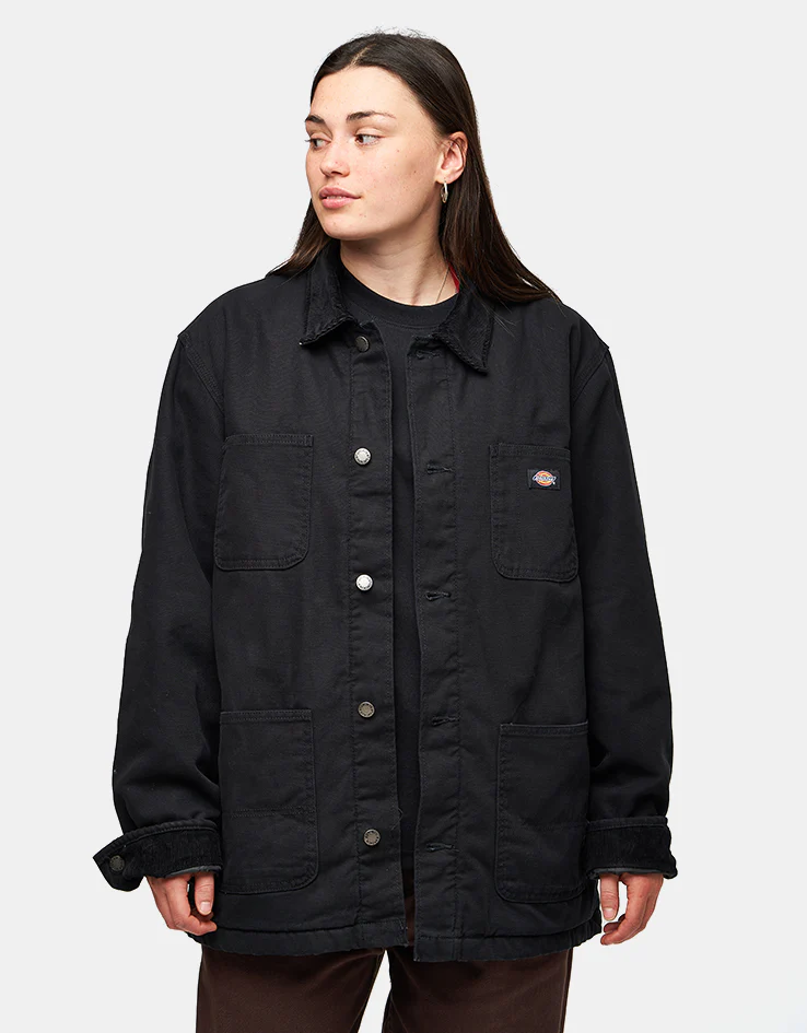 Dickies Chore Lined Canvas Jacket - Black - Image 8