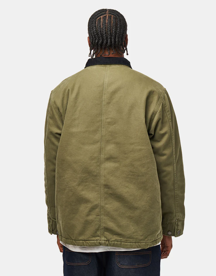 Dickies Chore Lined Canvas Jacket - Military Green - Image 3