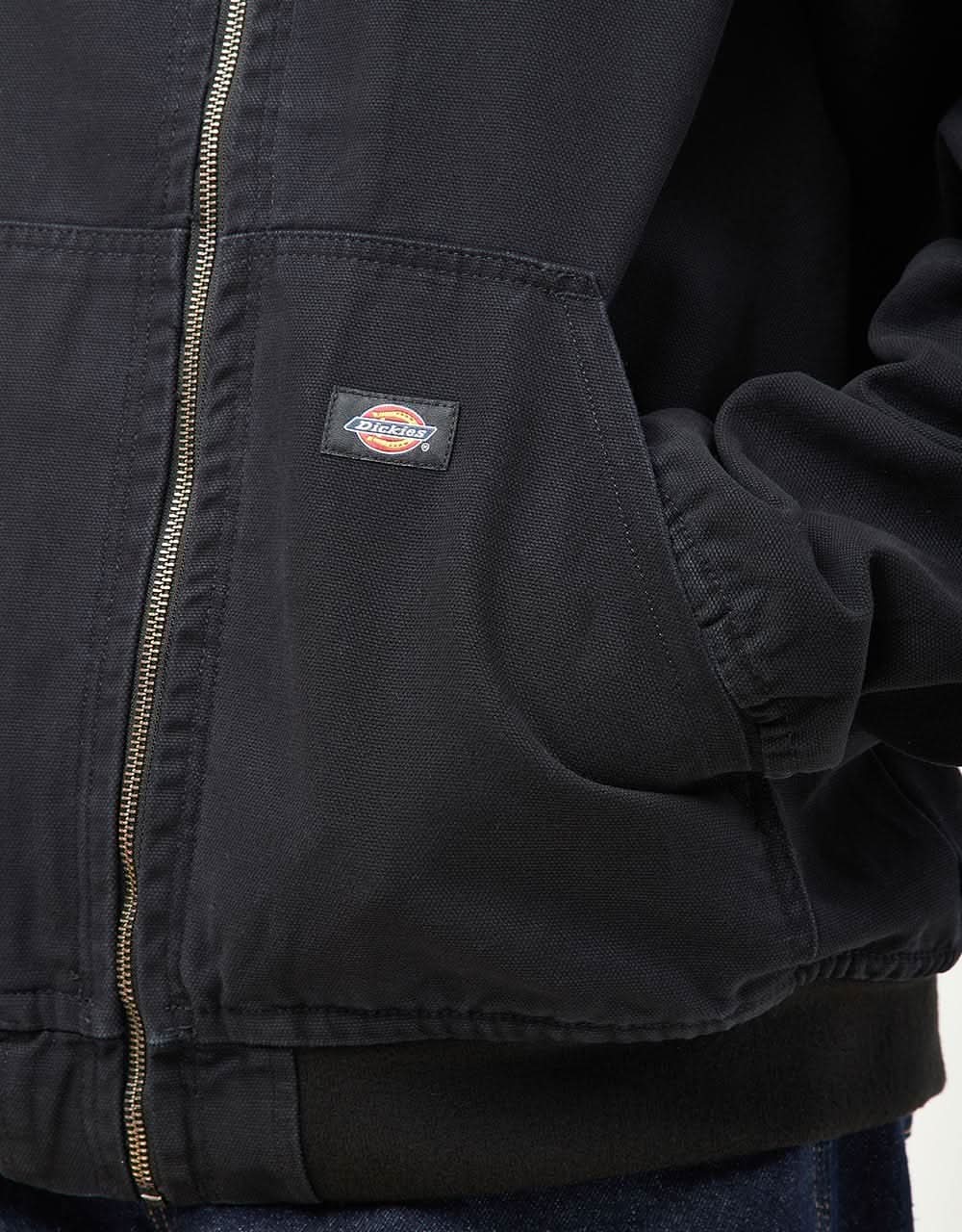 Dickies Duck Canvas Hooded Unlined Jacket - Stone Washed Black - Image 12