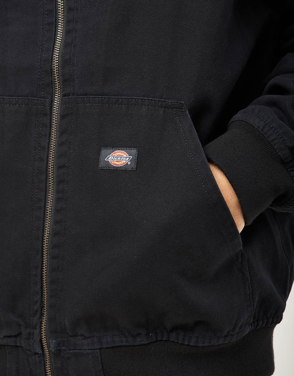 Dickies Duck Canvas Hooded Unlined Jacket - Stone Washed Black - Image 5