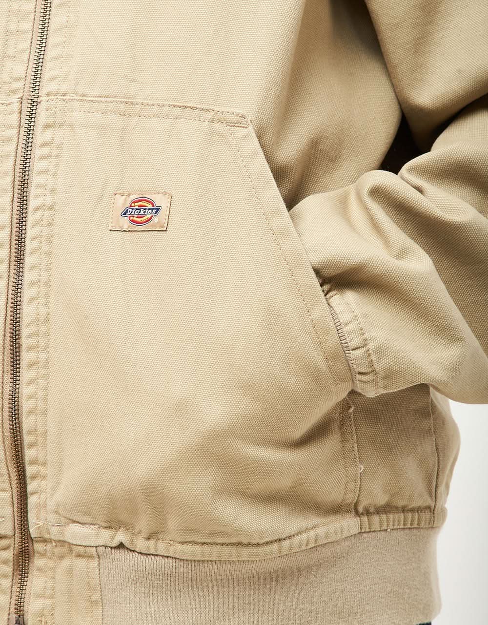Dickies Duck Canvas Hooded Unlined Jacket - Stone Washed Desert Sand - Image 13