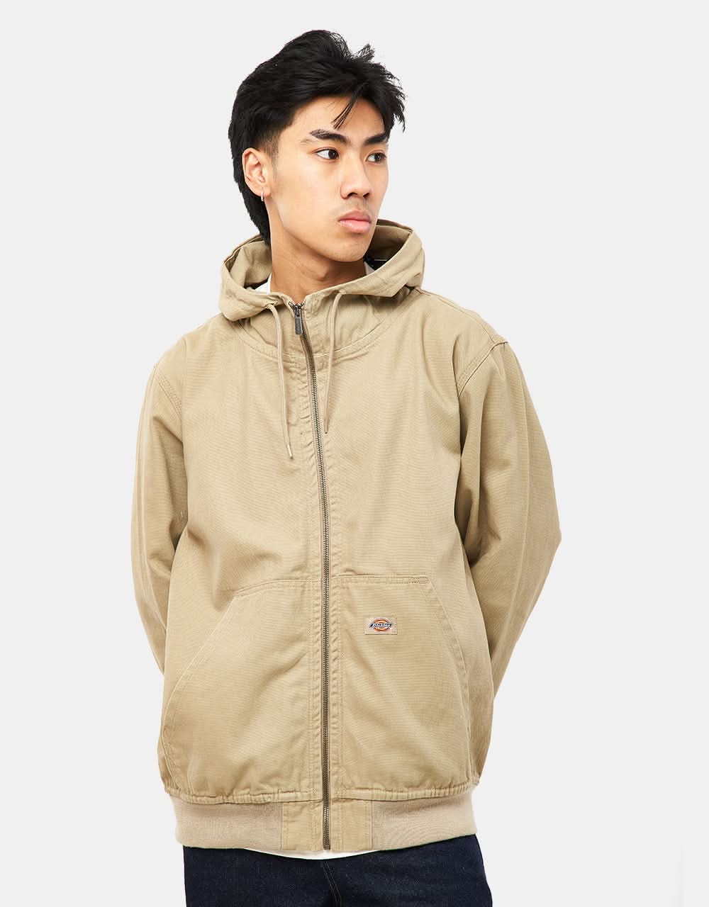 Dickies Duck Canvas Hooded Unlined Jacket - Stone Washed Desert Sand - Image 2