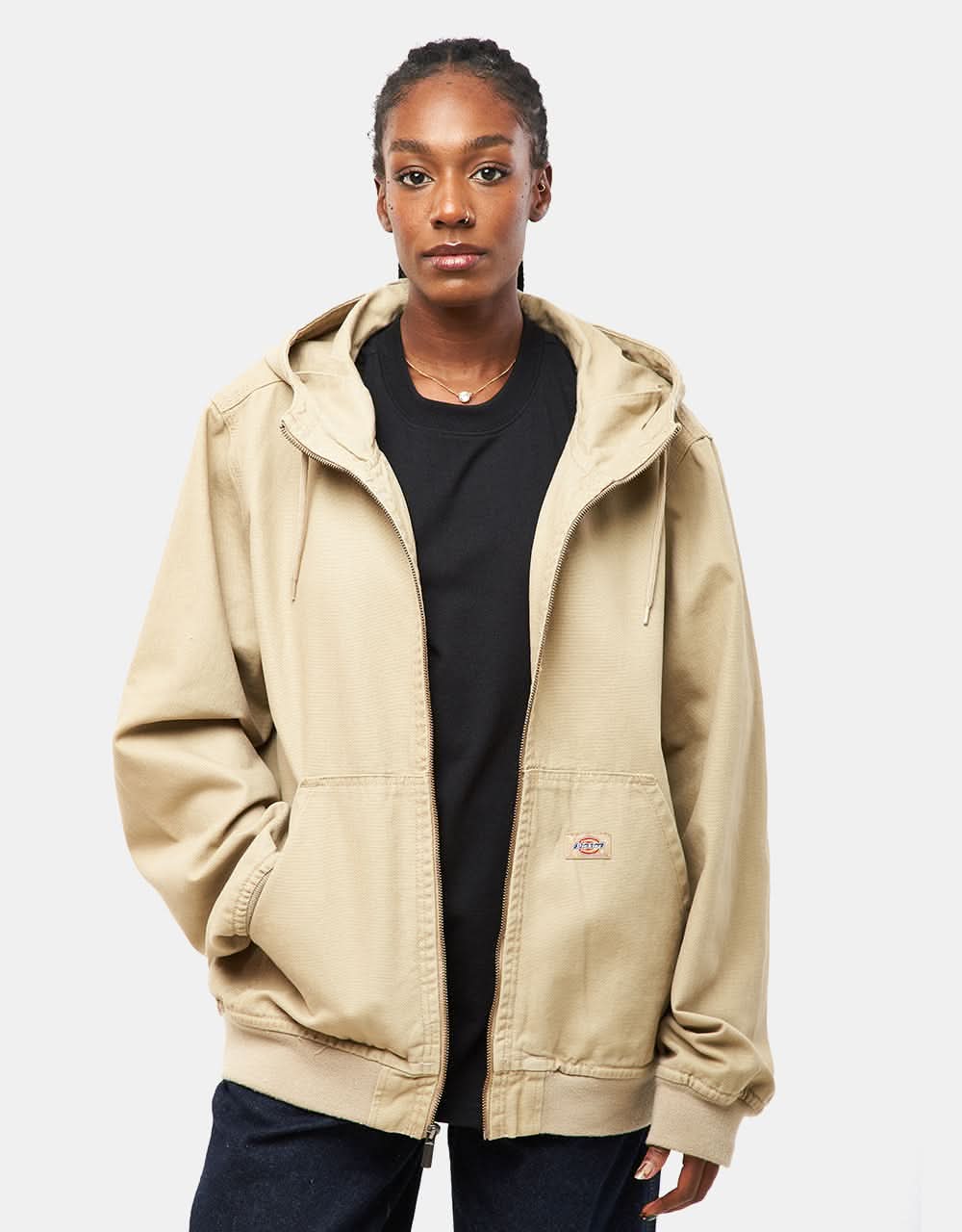 Dickies Duck Canvas Hooded Unlined Jacket - Stone Washed Desert Sand - Image 7