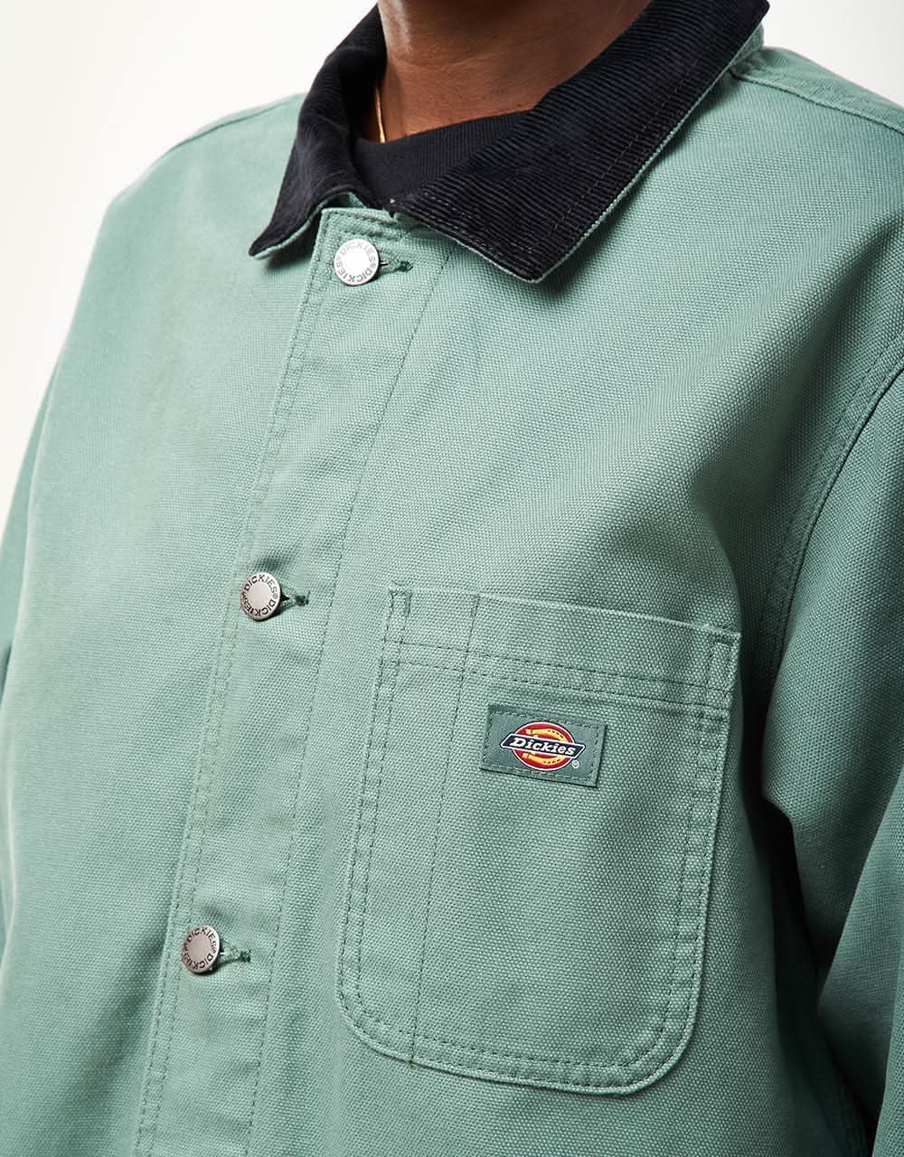 Dickies Duck Canvas Unlined Chore Coat - Stone Washed Dark Forest - Image 10