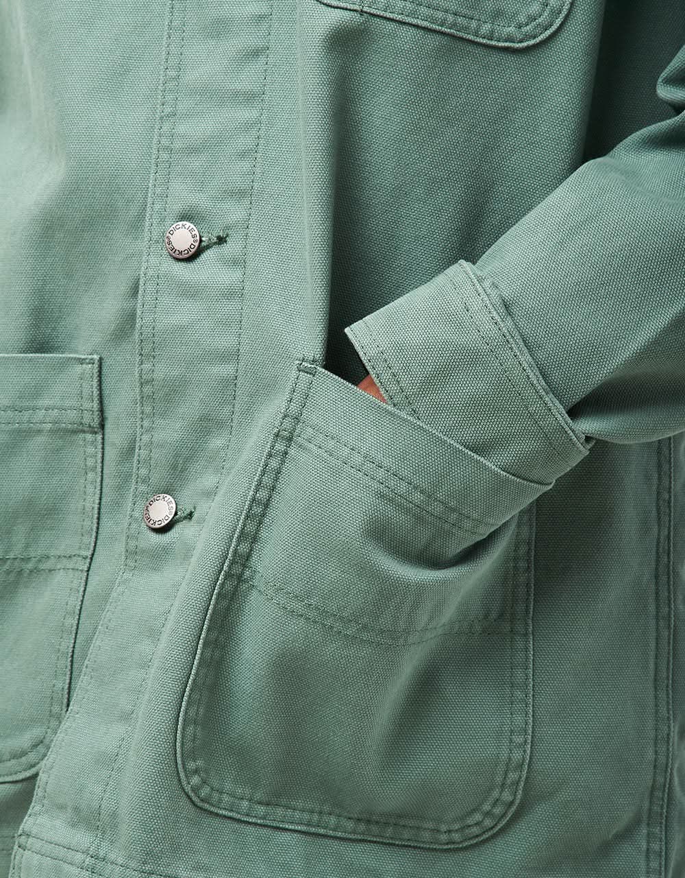 Dickies Duck Canvas Unlined Chore Coat - Stone Washed Dark Forest - Image 11