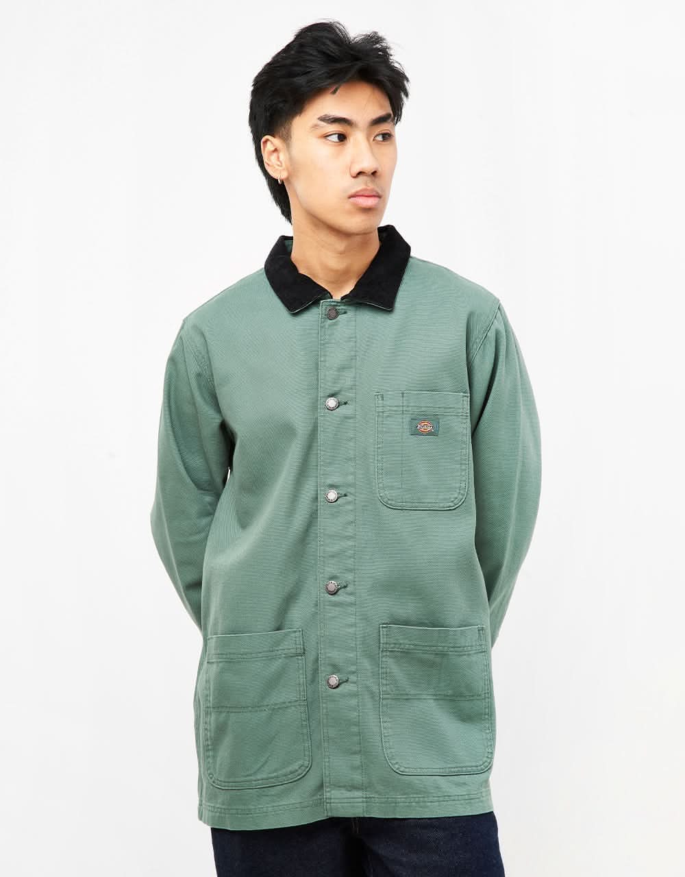 Dickies Duck Canvas Unlined Chore Coat - Stone Washed Dark Forest - Image 2