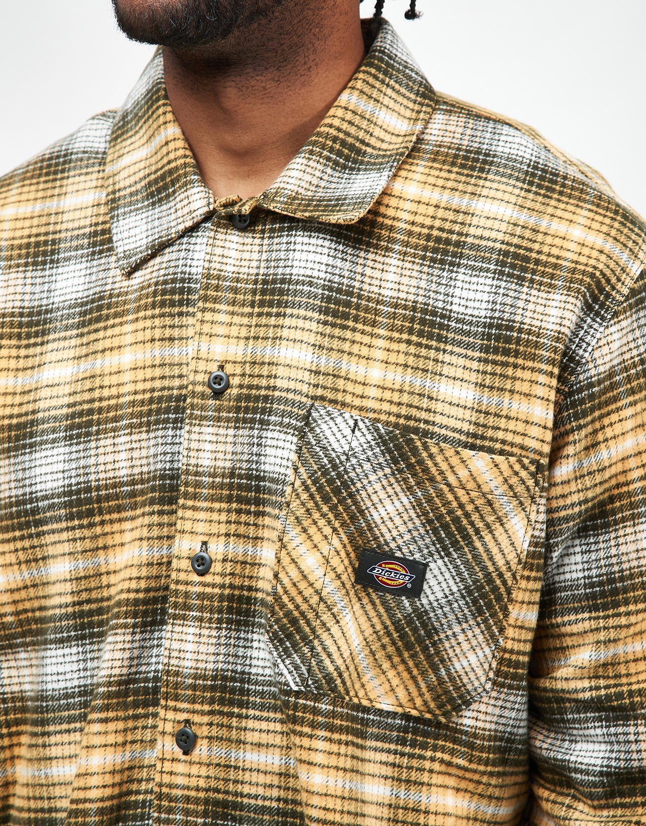Dickies Forest Check L/S Shirt - Oak Buff - Image 4
