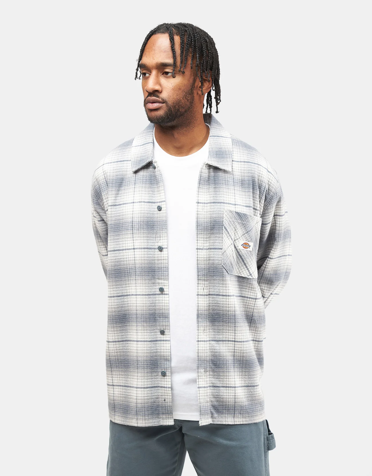 Dickies Forest Check L/S Shirt - Stormy Weather - Image 6