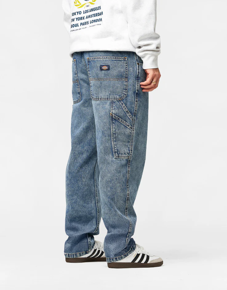 Dickies Garyville Denim Pant - Rinsed Blue W/ Fade