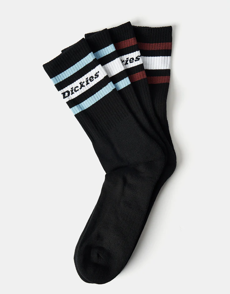 Dickies Genola 2 Pack Socks - Black/Tibetan Red - Image 2