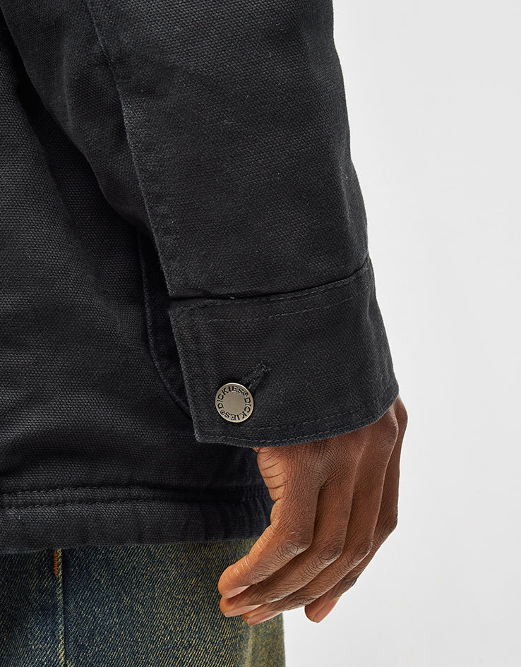 Dickies High Pile Fleece Lined Chore Jacket - Stone Washed Black - Image 5